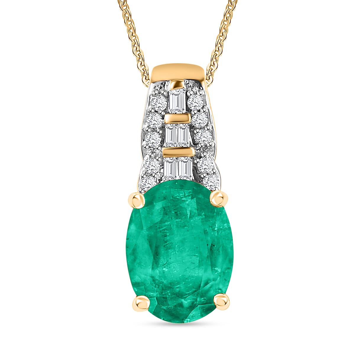 Luxoro AAA Tanzanite and Diamond Pendant Necklace in 14K White Gold 20 Inches 1.48 ctw