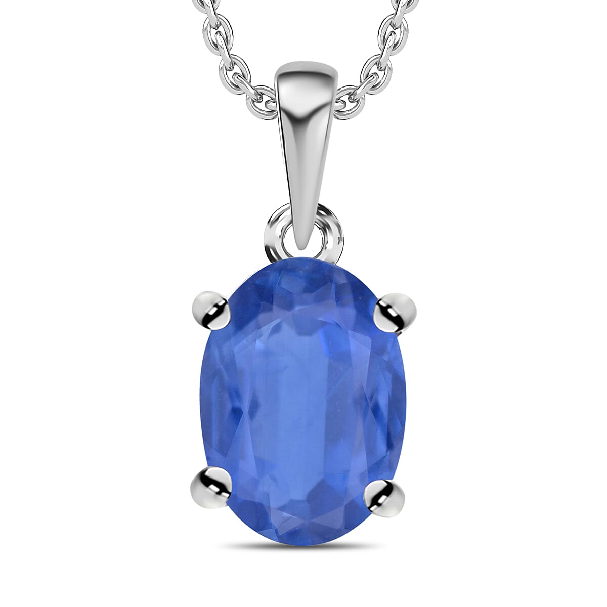 Kagem Zambian Emerald Solitaire Pendant Necklace 20 Inches in Platinum Over Sterling Silver 0.80 ctw