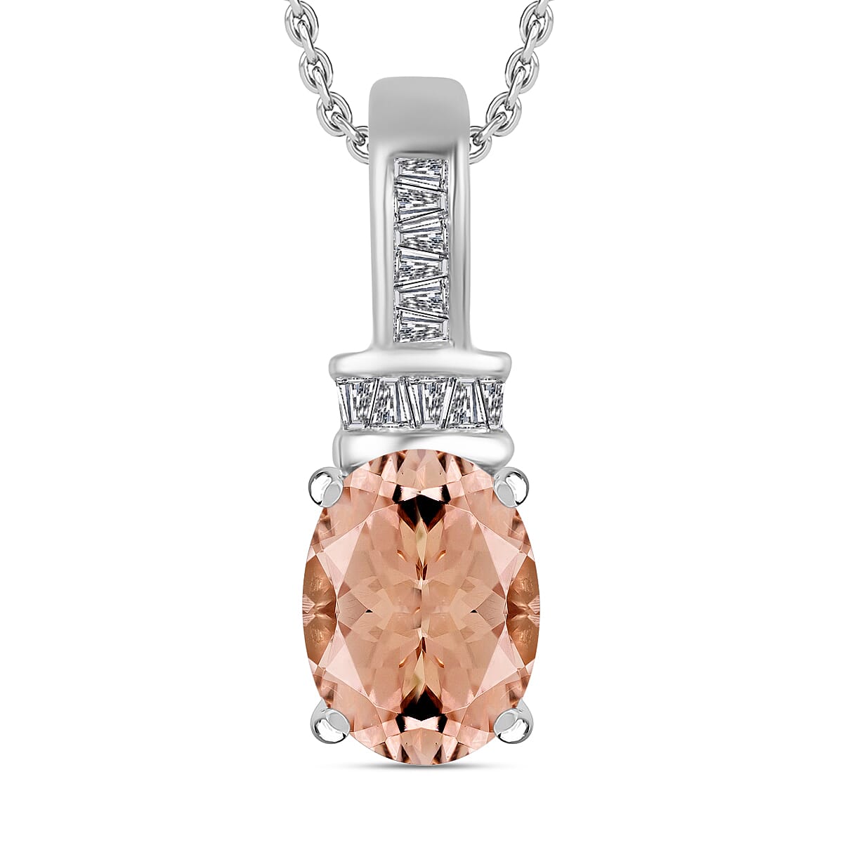 Luxoro Premium Tanzanite and G-H I1 Diamond Pendant Necklace 20 Inches in 14K White Gold 1.40 ctw