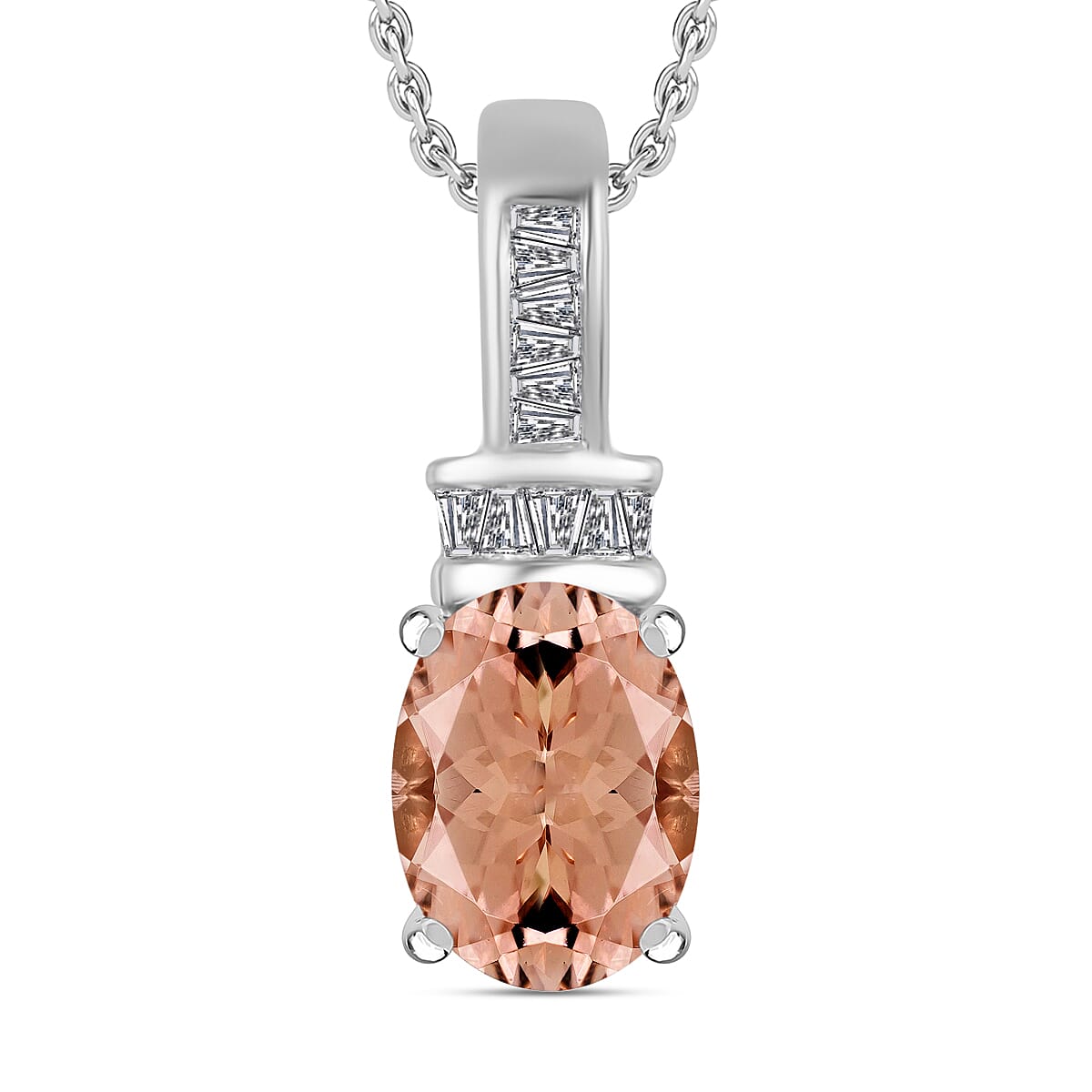 Luxoro Premium Tanzanite and G-H I1 Diamond Pendant Necklace 20 Inches in 14K White Gold 1.40 ctw