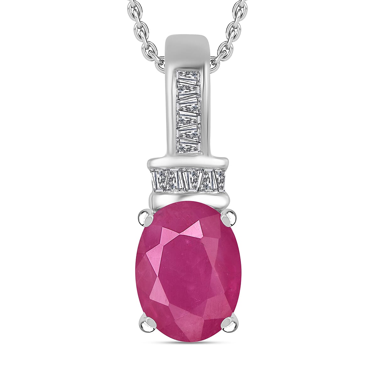 Luxoro Premium Tanzanite and G-H I1 Diamond Pendant Necklace 20 Inches in 14K White Gold 1.40 ctw