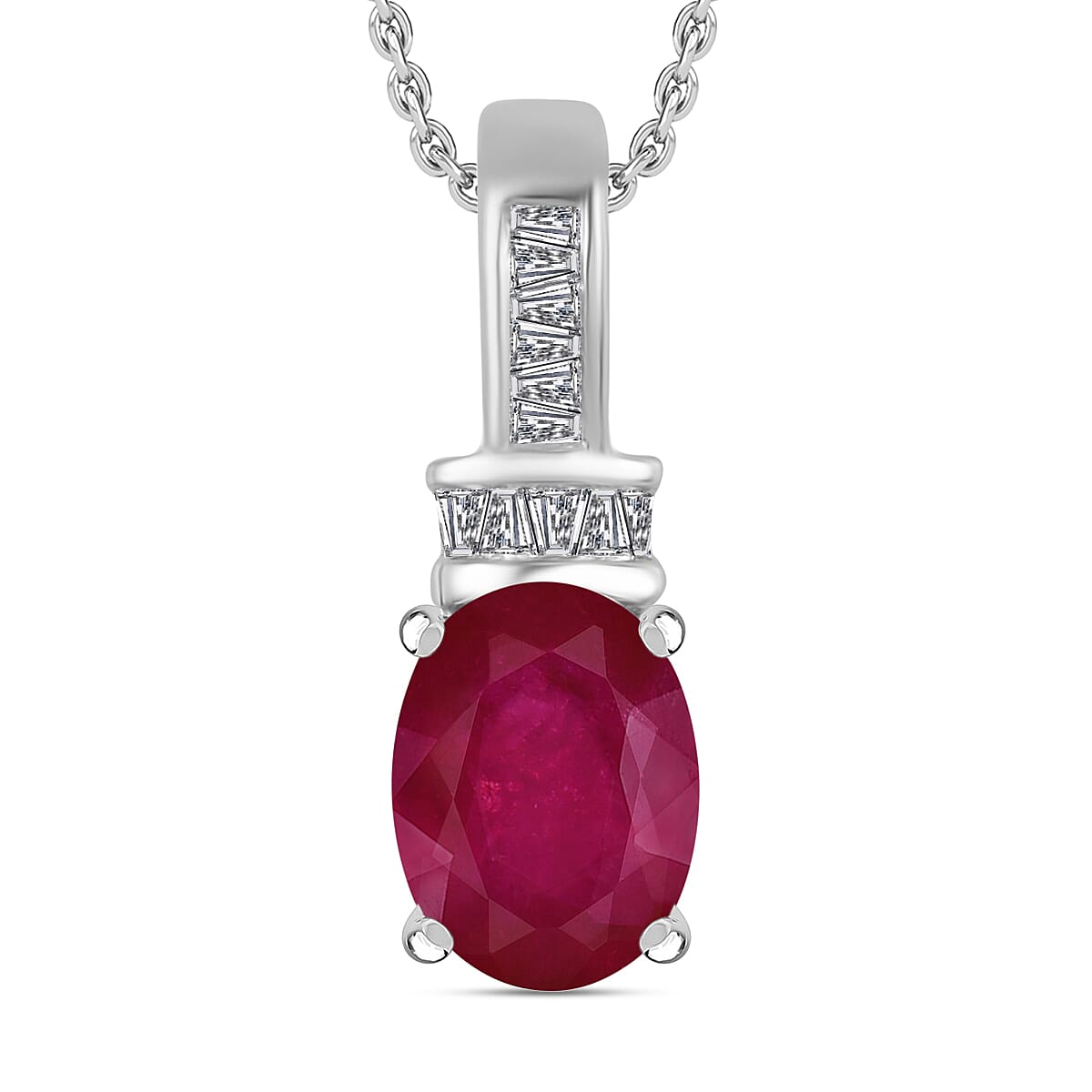 Luxoro Premium Tanzanite and G-H I1 Diamond Pendant Necklace 20 Inches in 14K White Gold 1.40 ctw