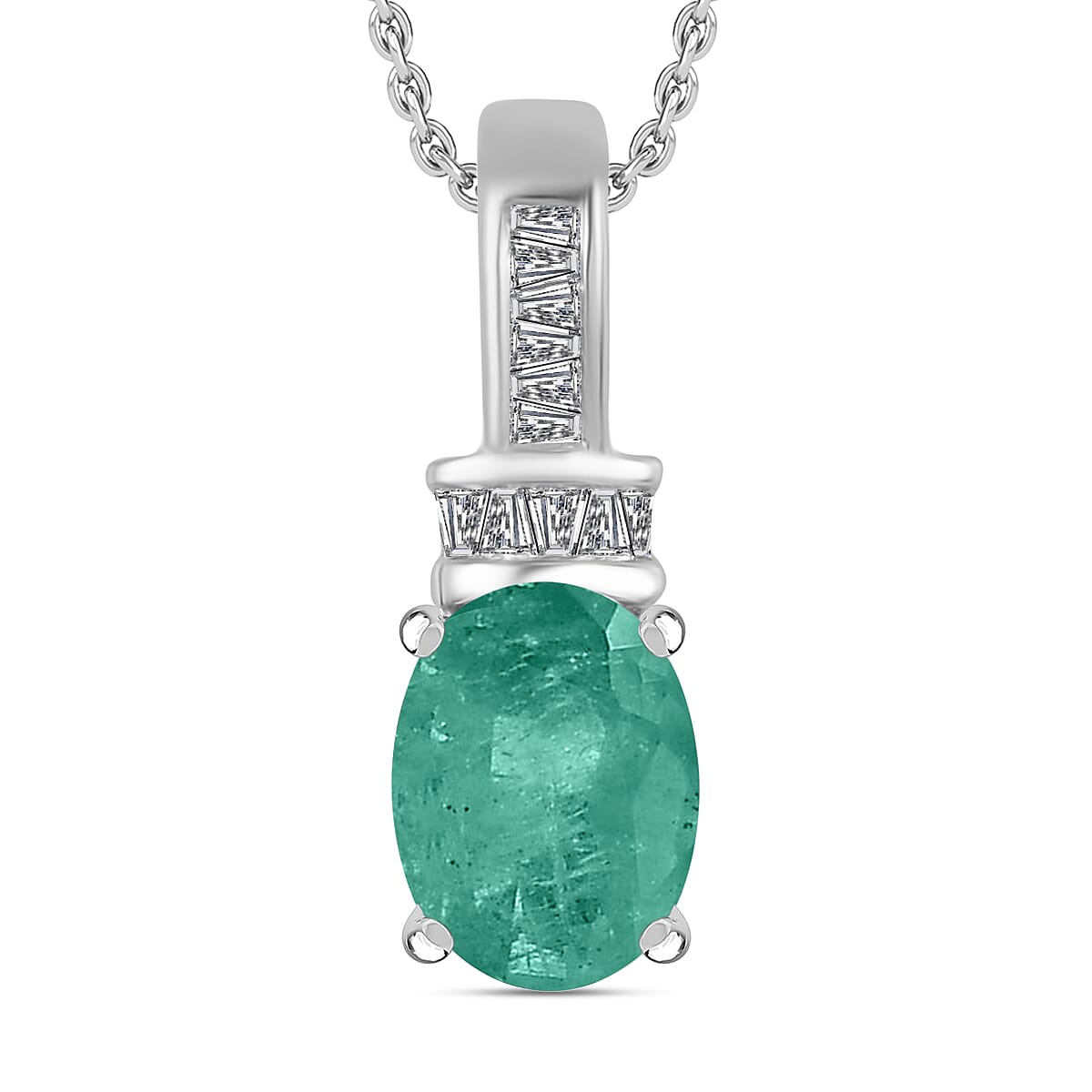 Luxoro Premium Tanzanite and G-H I1 Diamond Pendant Necklace 20 Inches in 14K White Gold 1.40 ctw
