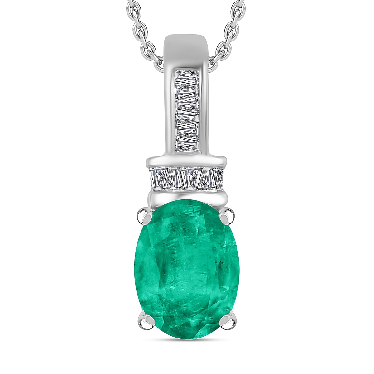 Luxoro Premium Tanzanite and G-H I1 Diamond Pendant Necklace 20 Inches in 14K White Gold 1.40 ctw