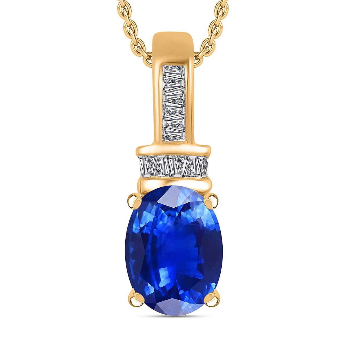 Luxoro Premium Tanzanite and G-H I1 Diamond Pendant Necklace 20 Inches in 14K White Gold 1.40 ctw