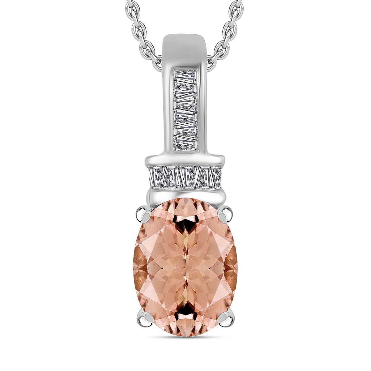 Luxoro Premium Tanzanite and G-H I1 Diamond Pendant Necklace 20 Inches in 14K White Gold 1.40 ctw