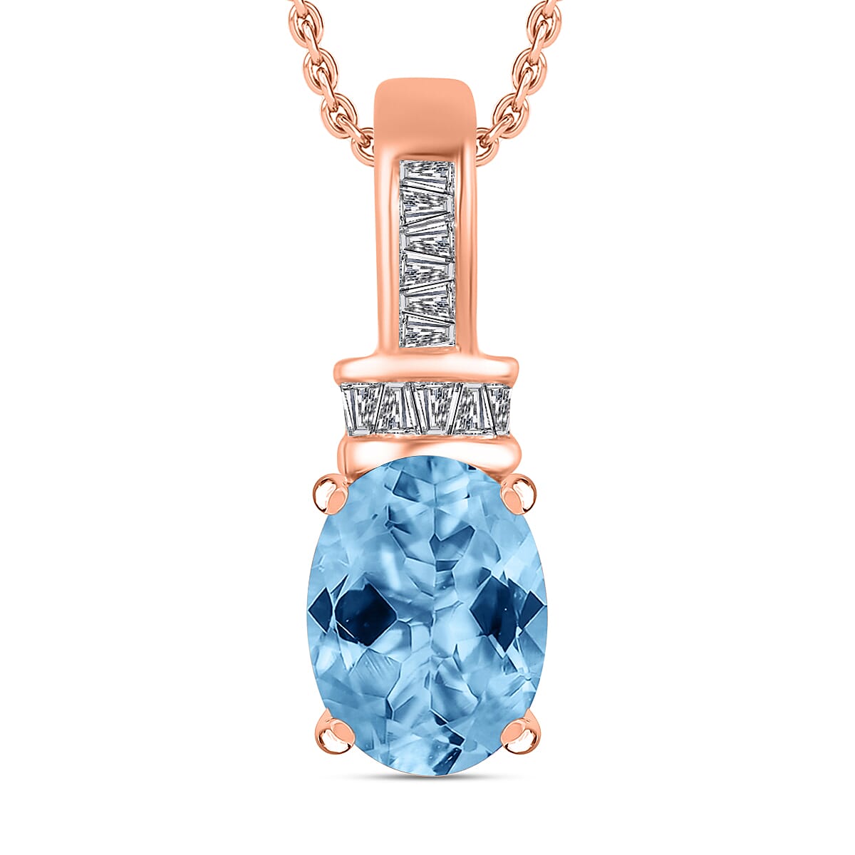 Luxoro Premium Tanzanite and G-H I1 Diamond Pendant Necklace 20 Inches in 14K White Gold 1.40 ctw
