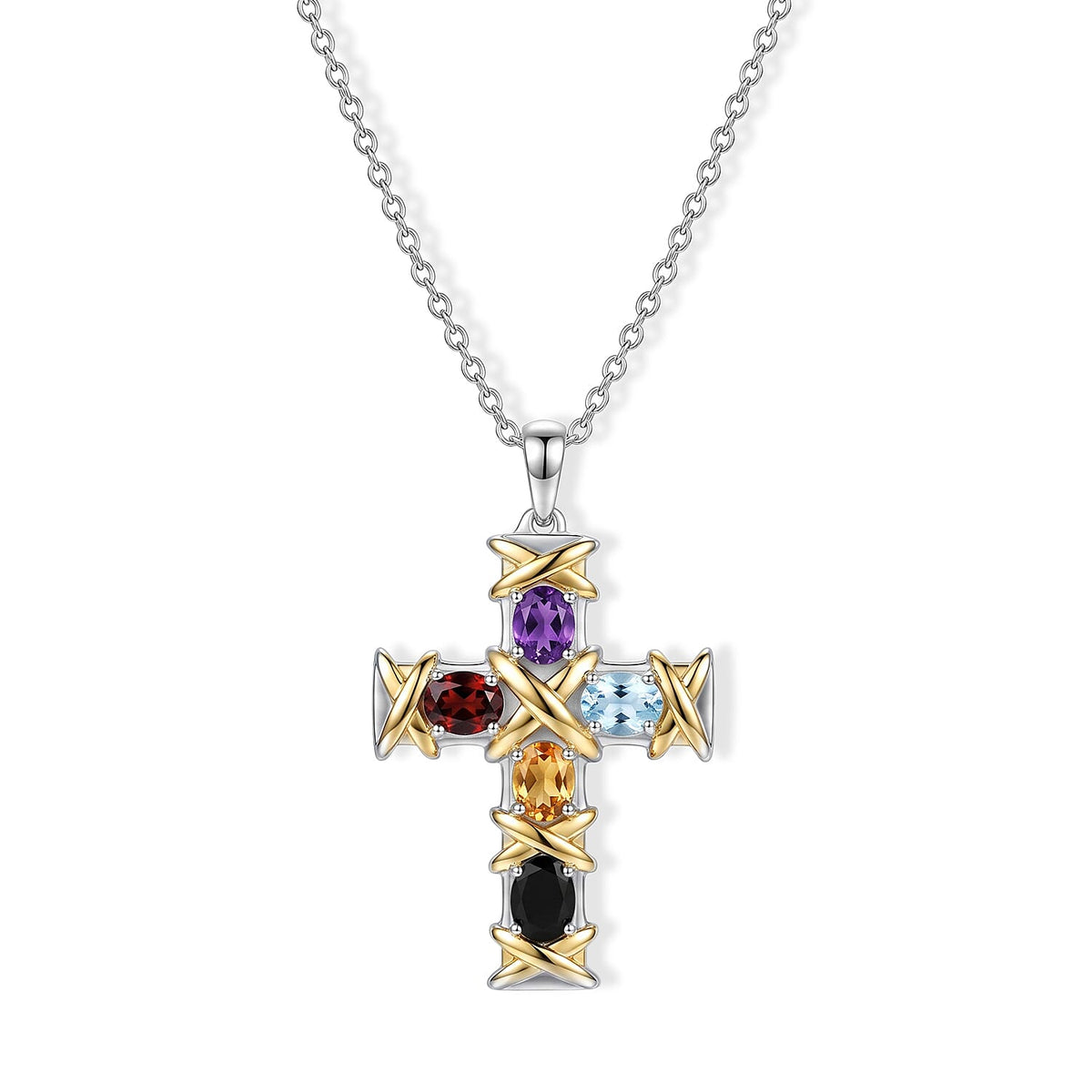 EverTrue African Amethyst Pendant in 18K YG Plated and Platinum Bond with Stainless Steel Necklace (20 Inches) 1.80 ctw