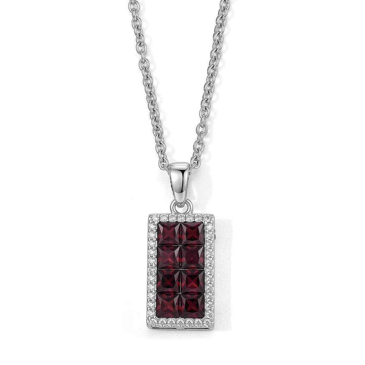Multi-Tourmaline and Simulated Diamond 10.00 ctw Pendant in Platinum Bond with Stainless Steel Necklace 20 Inches