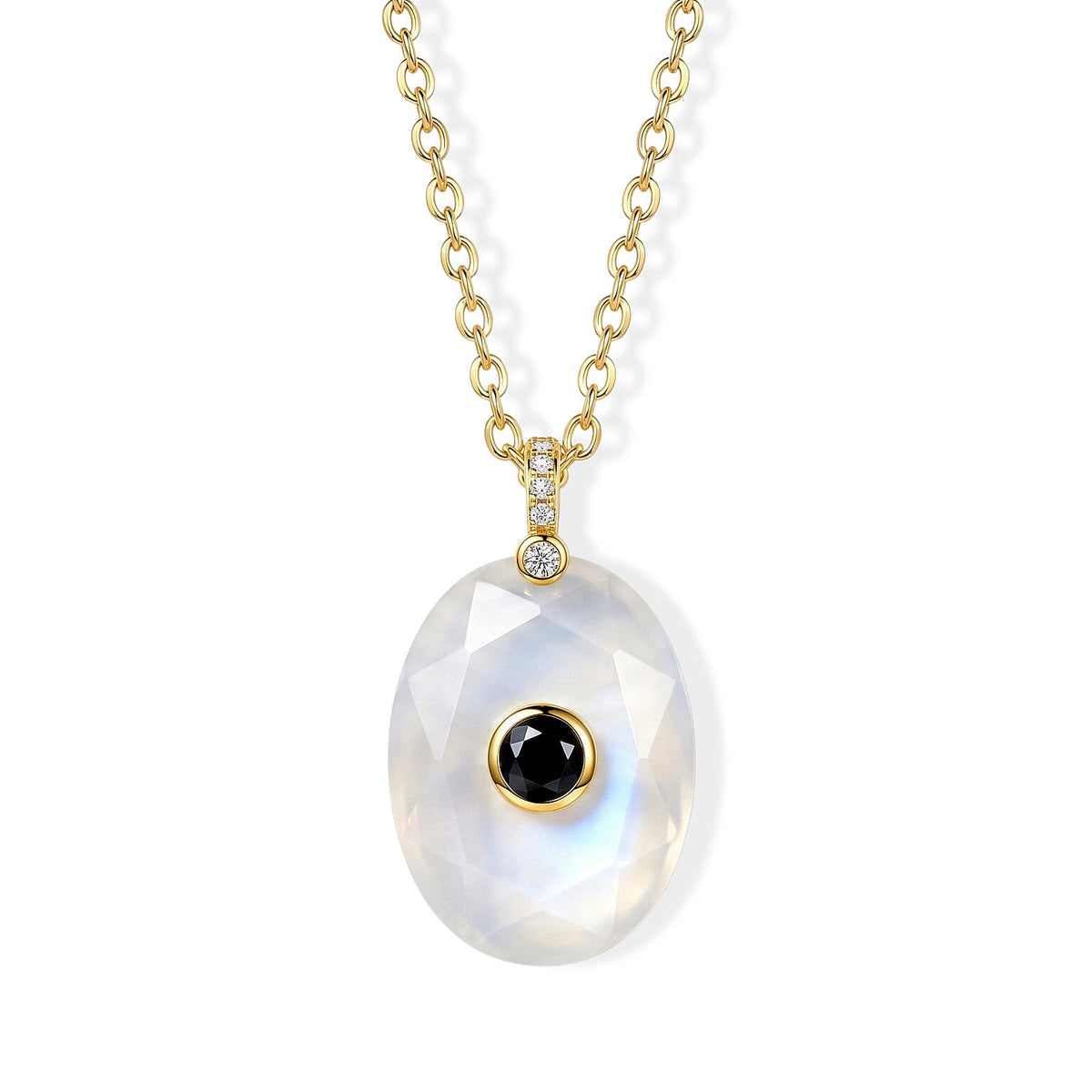 Blue Howlite, Austrian Crystal and Simulated Diamond 20.00 ctw Pendant in Silvertone with ION Plated YG Stainless Steel Necklace 17.5-19.5 Inches