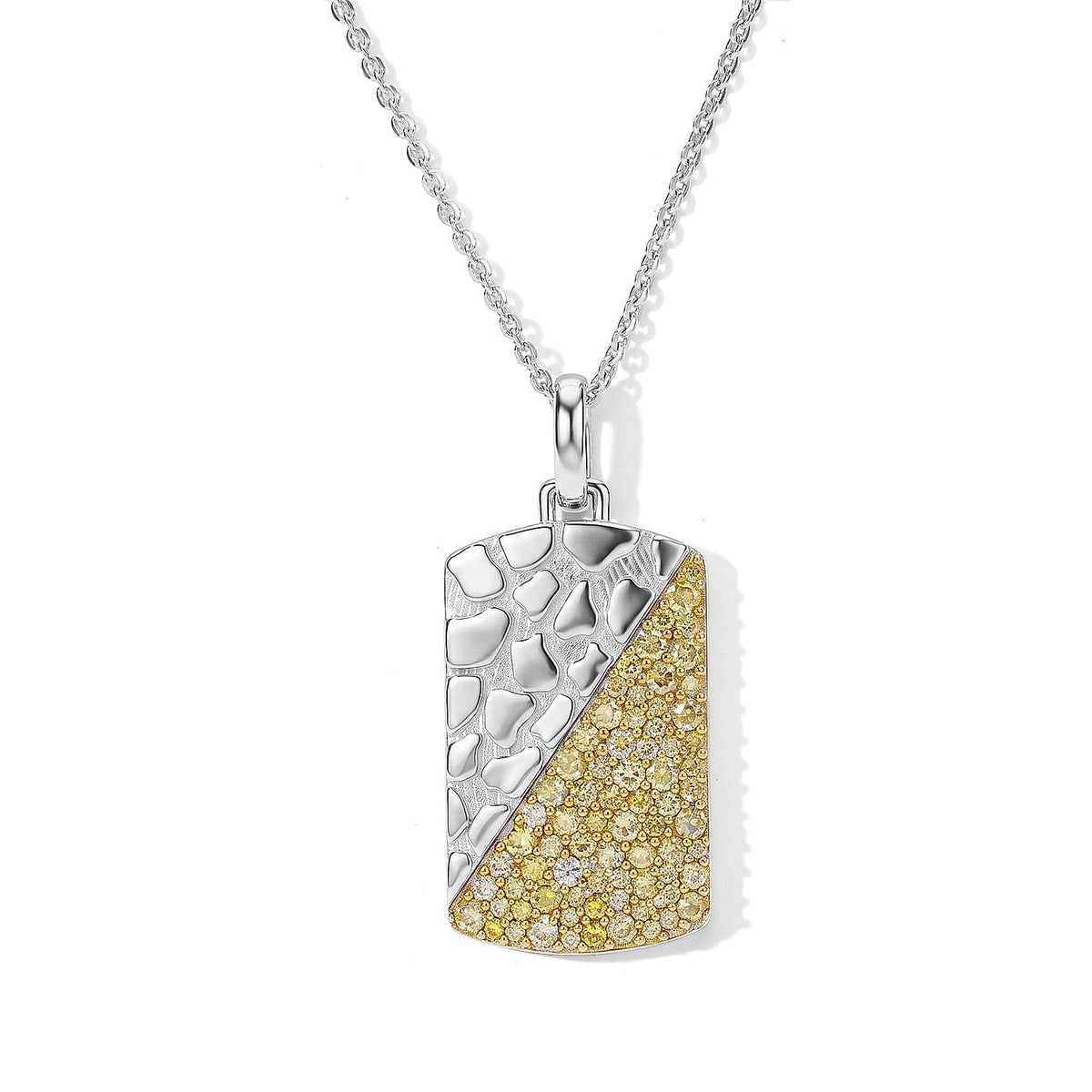 D''Joy Yellow Diamond 0.50 ctw Pendant Necklace in Rhodium Over Sterling Silver 20 Inches