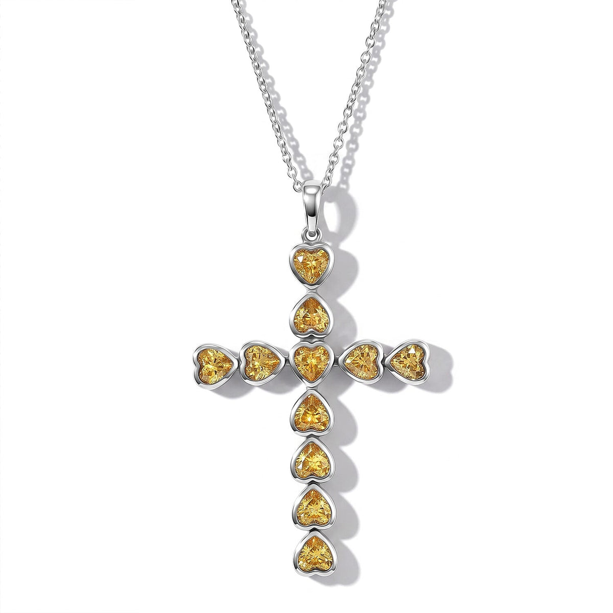 EverTrue Simulated Canary Diamond Pendant Necklace in Stainless Steel 20 Inches