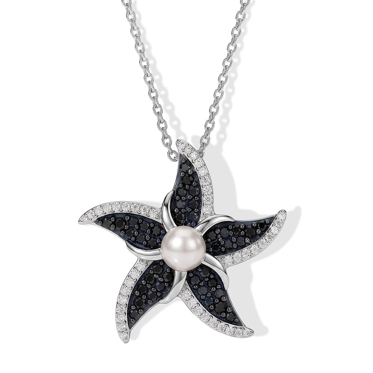 D''Joy Freshwater Pearl 5-5.5mm, Multi Gemstone Pendant Necklace (20 Inches) in Rhodium Over Sterling Silver 1.20 ctw