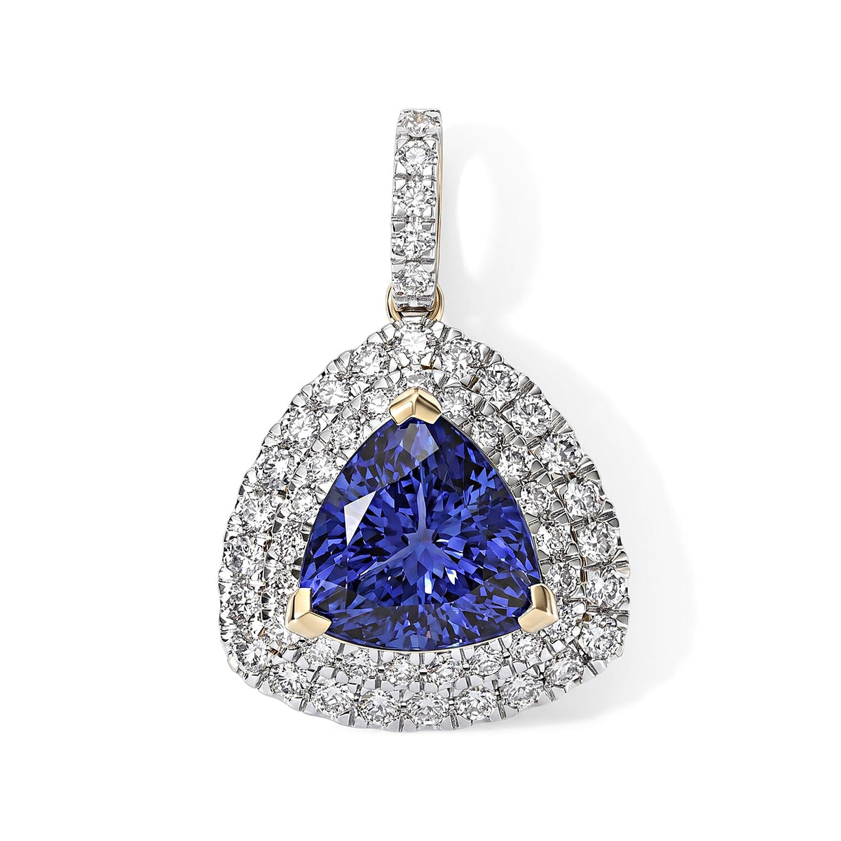 Certified & Appraised 10K Yellow Gold AAA Tanzanite, Luxuriant Lab Grown Diamond (G-H, SI) (0.95 cts) Pendant Necklace (18 Inches) 4.80 ctw