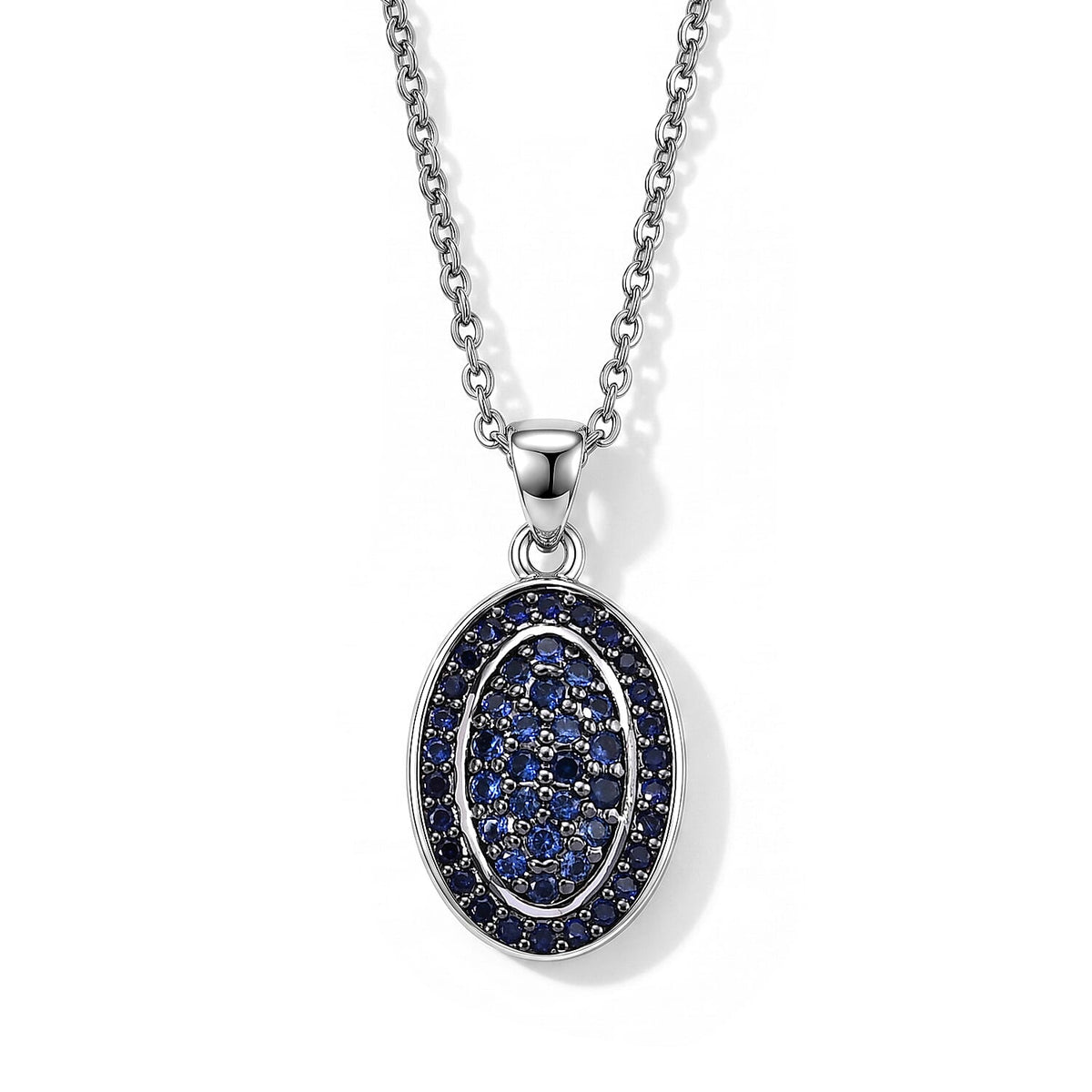 Epic Deal EverTrue Lab Created White Sapphire Pendant in Platinum Bond with Stainless Steel Necklace (20 Inches) 1.10 ctw