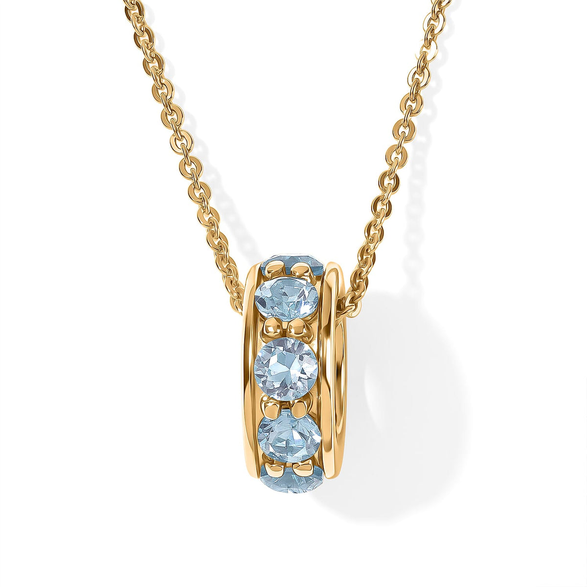 D''Joy Premium Sky Blue Topaz 1.30 ctw Pendant Necklace in 18K Vermeil Yellow Gold Over Sterling Silver 20 Inches