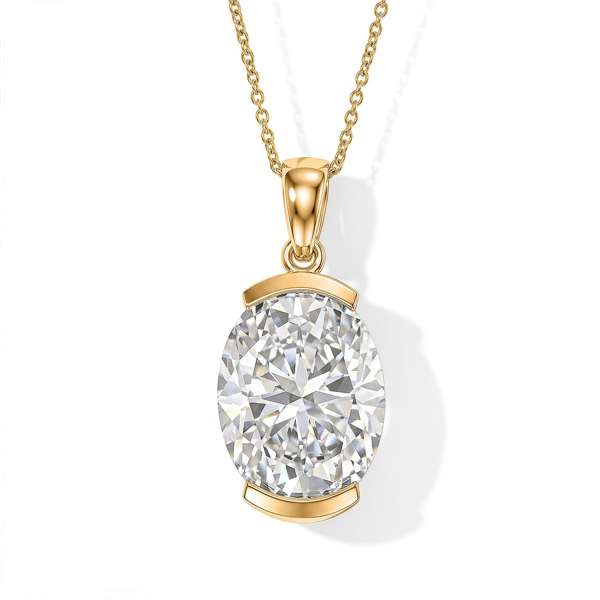 Doorbuster D''Joy Moissanite 9.50 ctw Pendant Necklace in Rhodium Over Sterling Silver 20 Inches