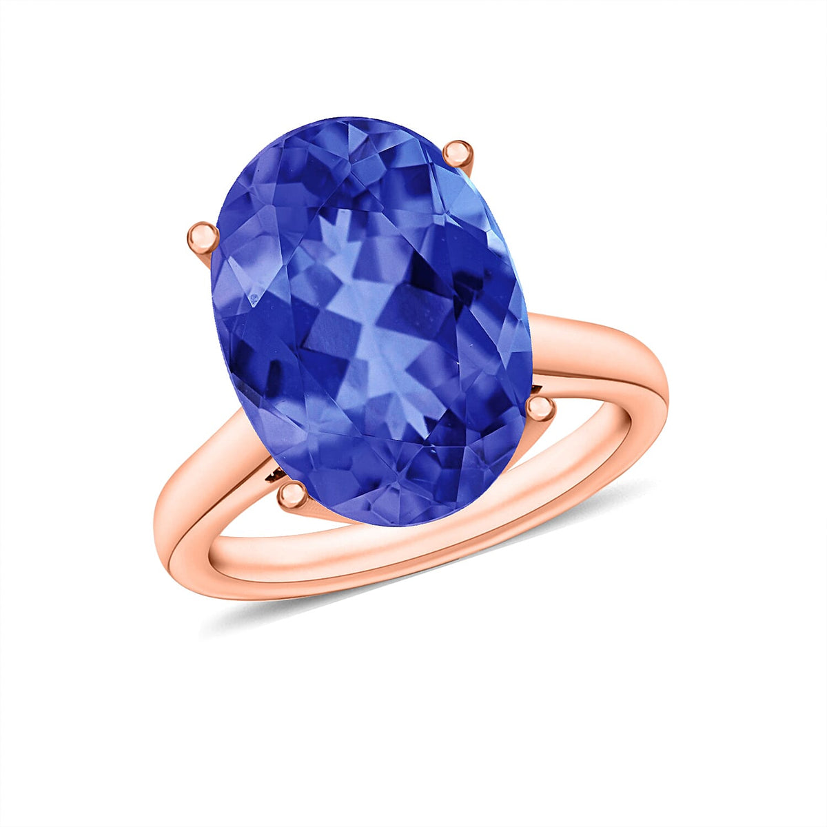 Tanzanite Solitaire Ring in Platinum Over Sterling Silver (Size 4.0) 1.35 ctw