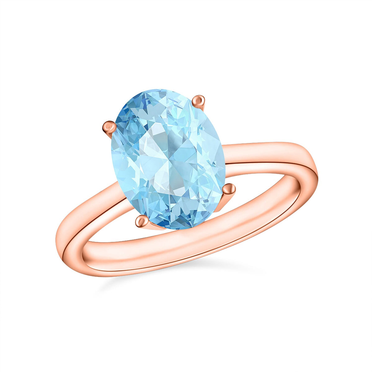 Luxoro 14K White Gold Premium Mangoro Aquamarine Solitaire Ring (Size 10.0) 4 Grams 2.40 ctw