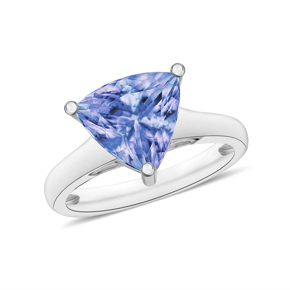 Tanzanite Solitaire Ring in Platinum Over Sterling Silver (Size 10.0) 1.50 ctw