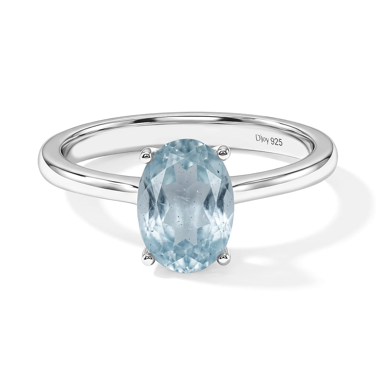 Luxoro 14K White Gold Premium Mangoro Aquamarine Solitaire Ring (Size 10.0) 4 Grams 2.40 ctw