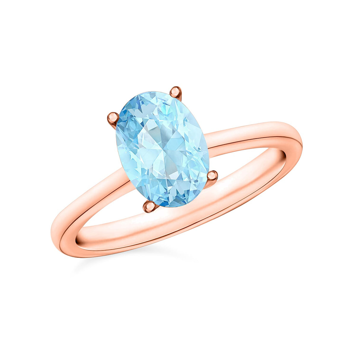 Luxoro 14K White Gold Premium Mangoro Aquamarine Solitaire Ring (Size 10.0) 4 Grams 2.40 ctw