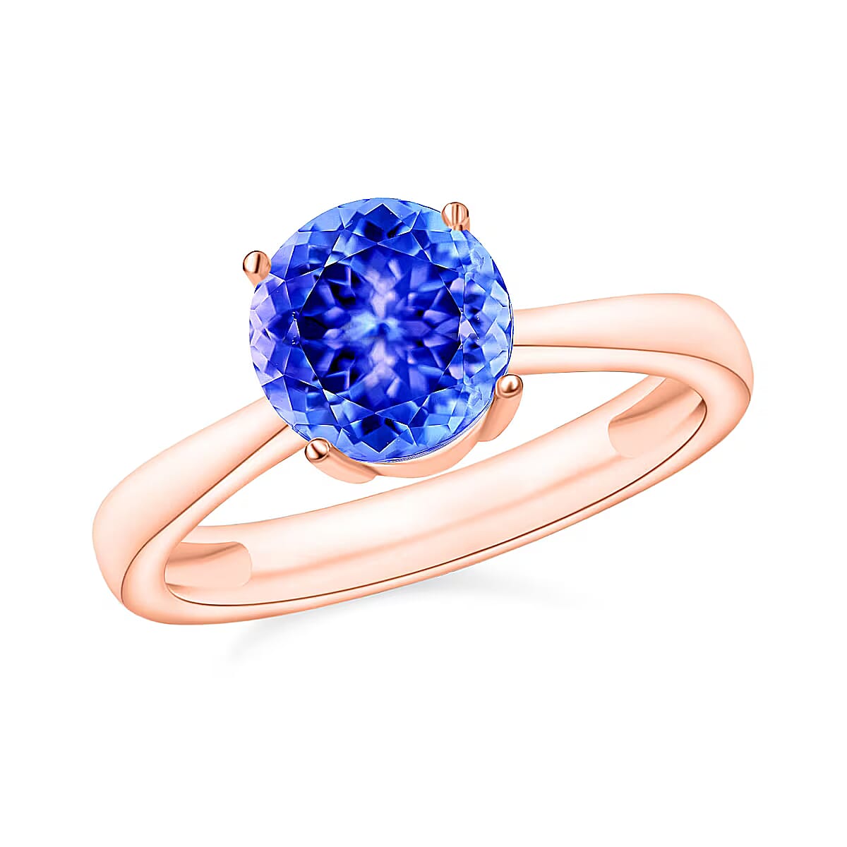 Tanzanite Solitaire Ring in Platinum Over Sterling Silver (Size 10) 1.45 ctw