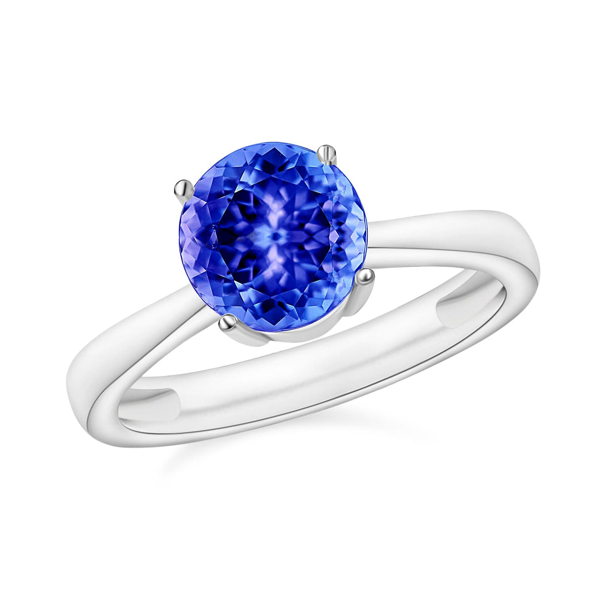 Tanzanite Solitaire Ring in Platinum Over Sterling Silver (Size 10) 1.45 ctw