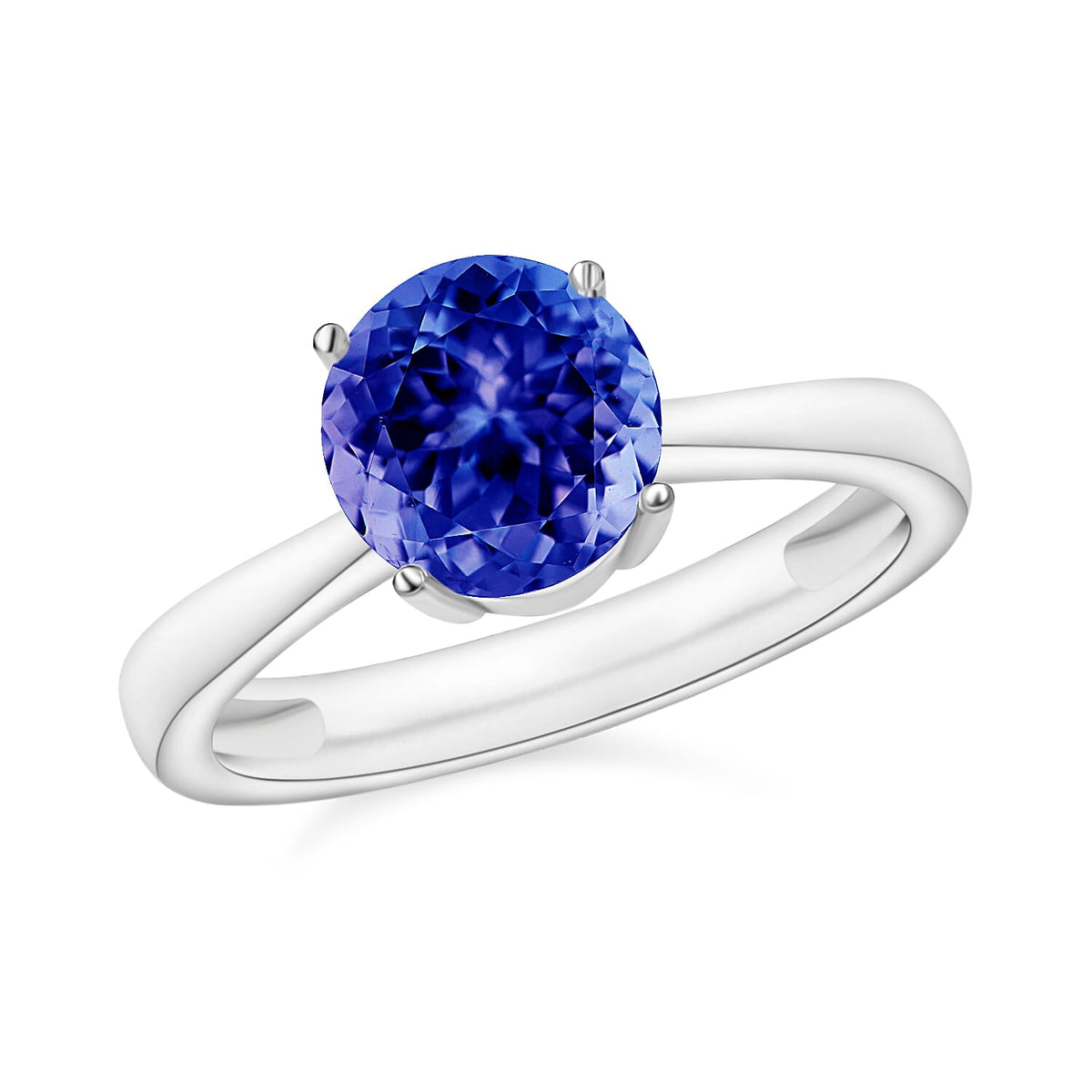 Tanzanite Solitaire Ring in Platinum Over Sterling Silver (Size 10) 1.45 ctw