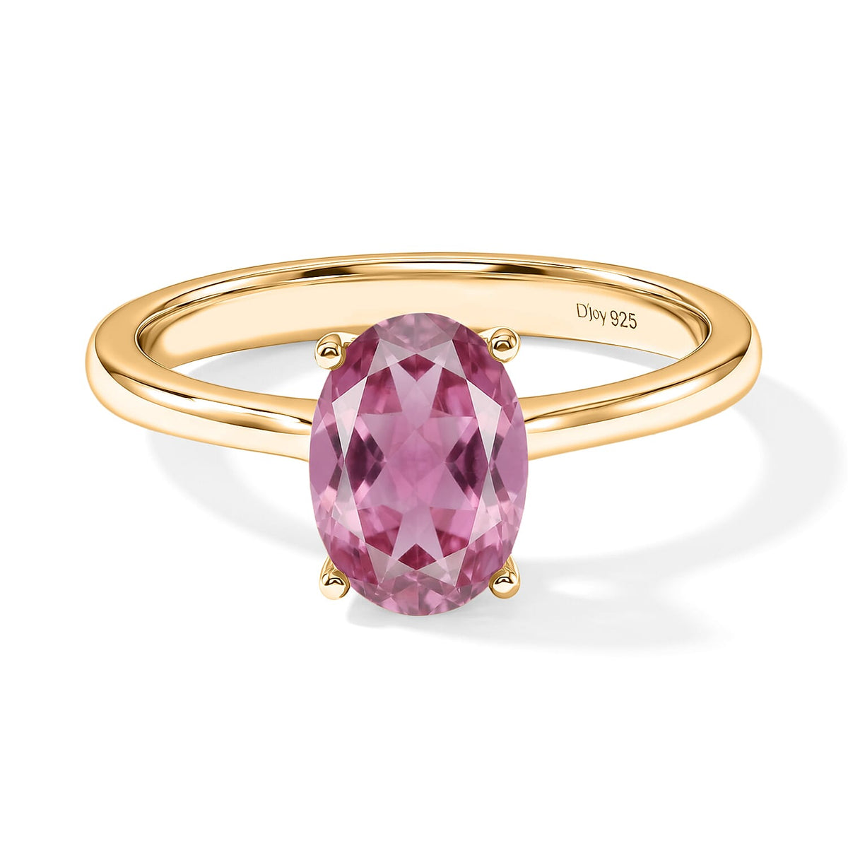 Ouro Fino Rubellite Solitaire Ring in Platinum Over Sterling Silver (Size 10.0) 1.30 ctw