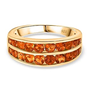 Fire Opal Ring in 18K Vermeil YG Over Sterling Silver (Size 10.0) 1.15 ctw