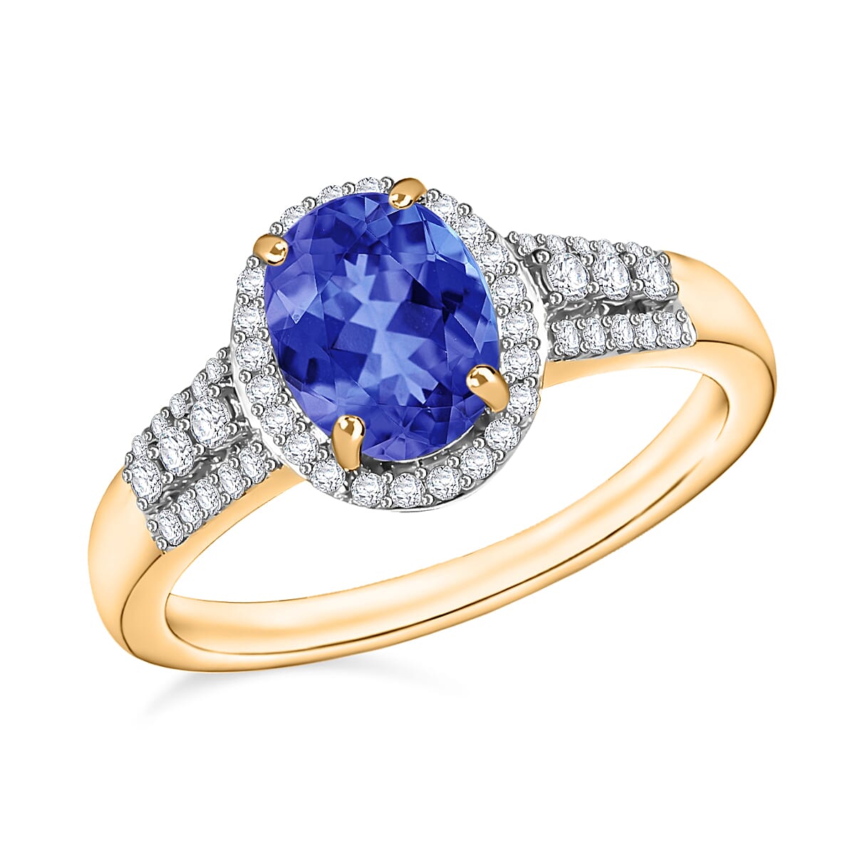 Luxoro Premium Tanzanite and G-H I1 Diamond Ring in 14K White Gold (Size 10.0) 2.36 ctw