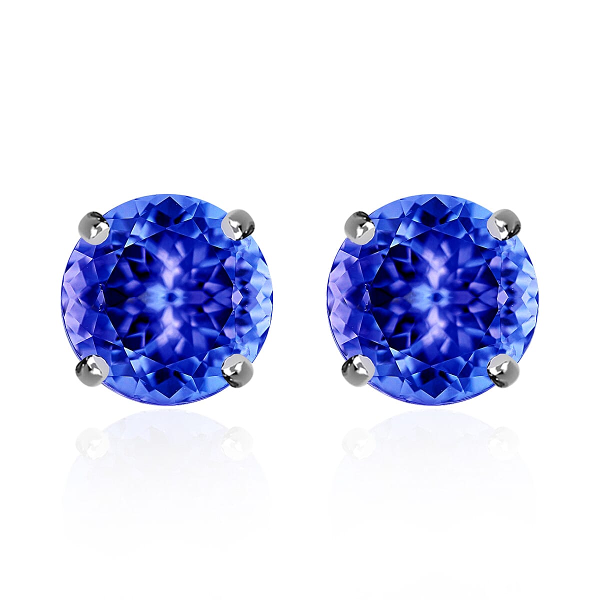 AAAA Tanzanite 2.90 ctw Solitaire Stud Earrings in 950 Platinum