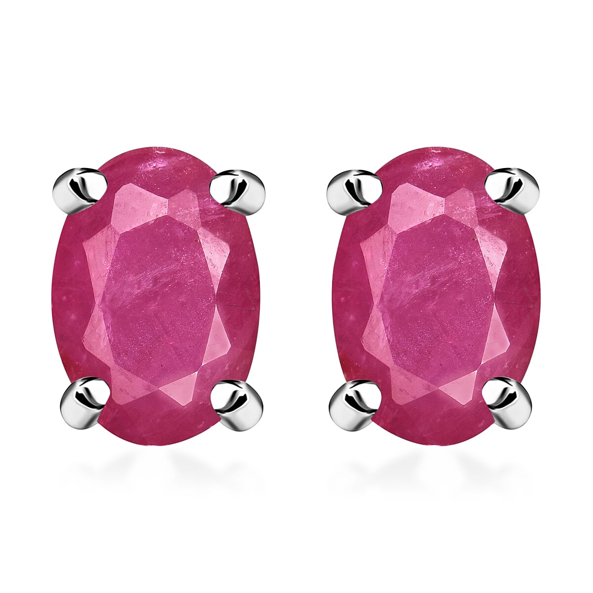 D'Joy Tanzanite 1.00 ctw Solitaire Stud Earrings in Platinum Over Sterling Silver