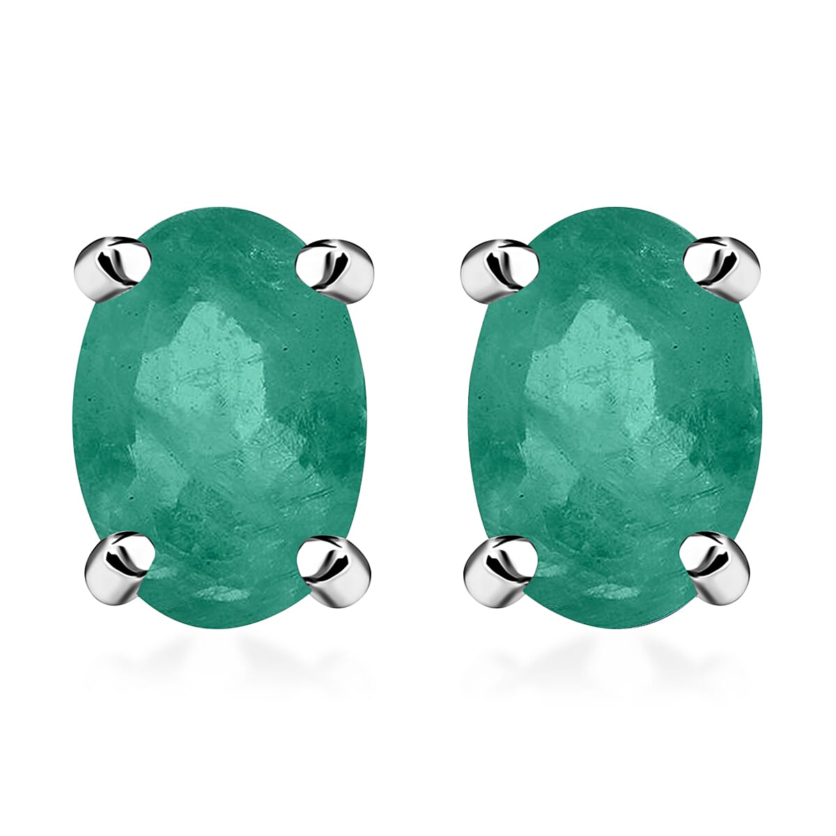 D'Joy Tanzanite 1.00 ctw Solitaire Stud Earrings in Platinum Over Sterling Silver