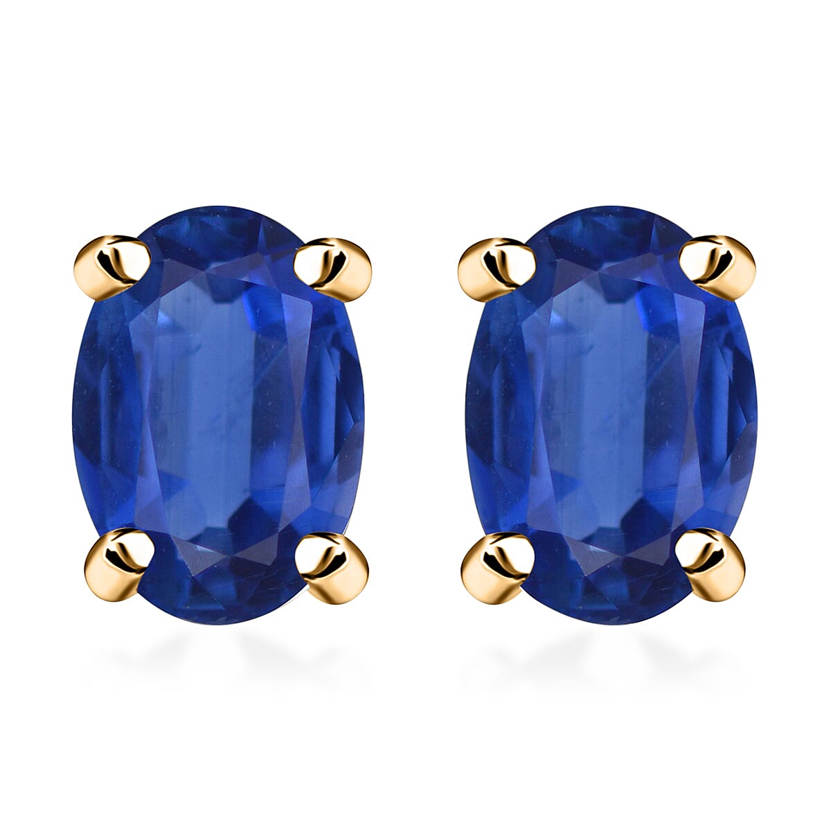 D'Joy Tanzanite 1.00 ctw Solitaire Stud Earrings in Platinum Over Sterling Silver