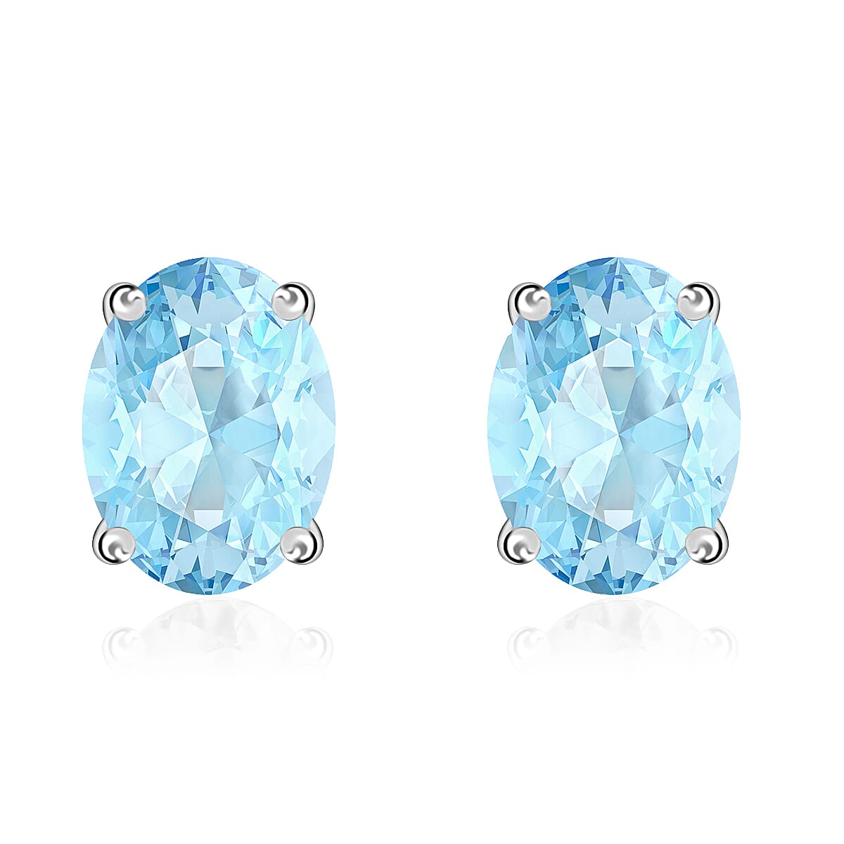 Tanzanite Solitaire Stud Earrings in Platinum Over Sterling Silver 1.65 ctw
