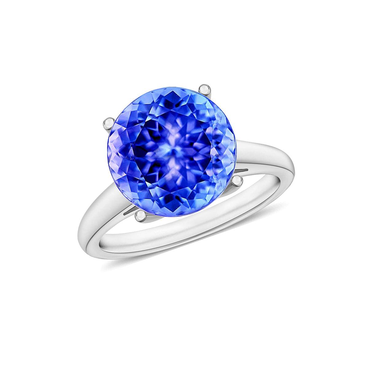 Tanzanite Solitaire Ring in Platinum Over Sterling Silver (Size 10) 1.45 ctw