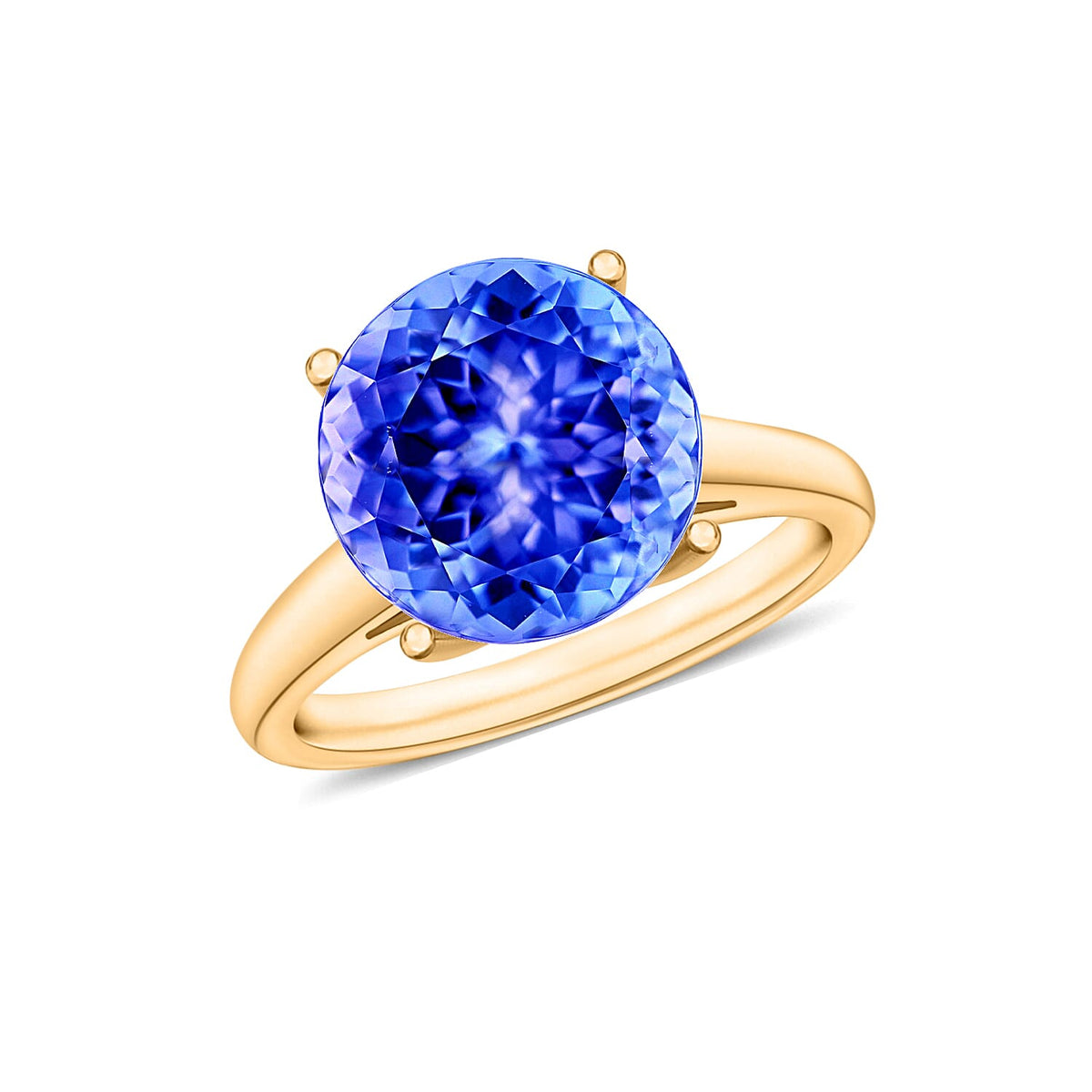 Tanzanite Solitaire Ring in Platinum Over Sterling Silver (Size 10) 1.45 ctw