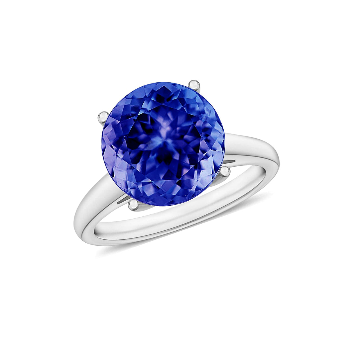 Tanzanite Solitaire Ring in Platinum Over Sterling Silver (Size 10) 1.45 ctw
