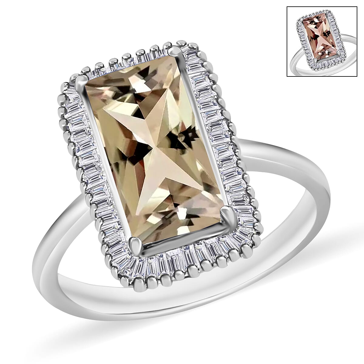Premium Turkizite and Diamond 3.50 ctw Ring in 18K Vermeil Rose Gold Over Sterling Silver (Size 10.0)