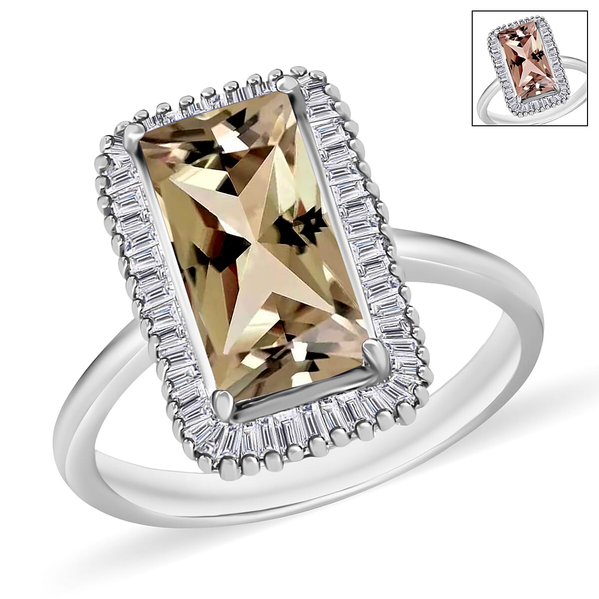 Premium Turkizite and Diamond 3.50 ctw Ring in 18K Vermeil Rose Gold Over Sterling Silver (Size 10.0)