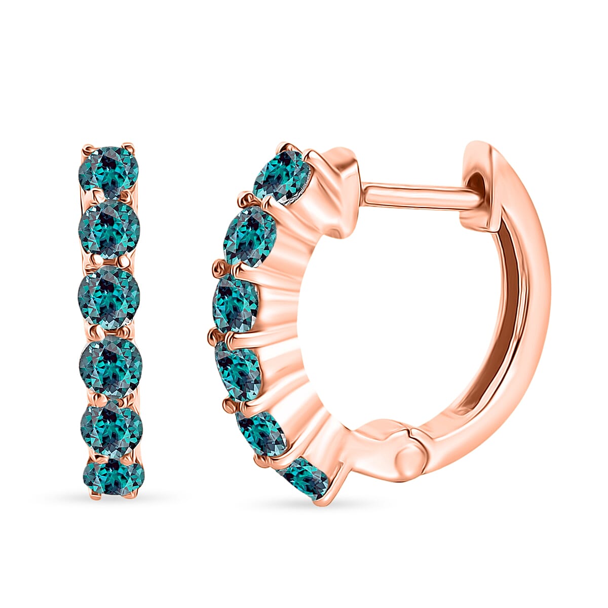 Narsipatnam Alexandrite Hoop Earrings in Rhodium Over Sterling Silver 1.01 ctw
