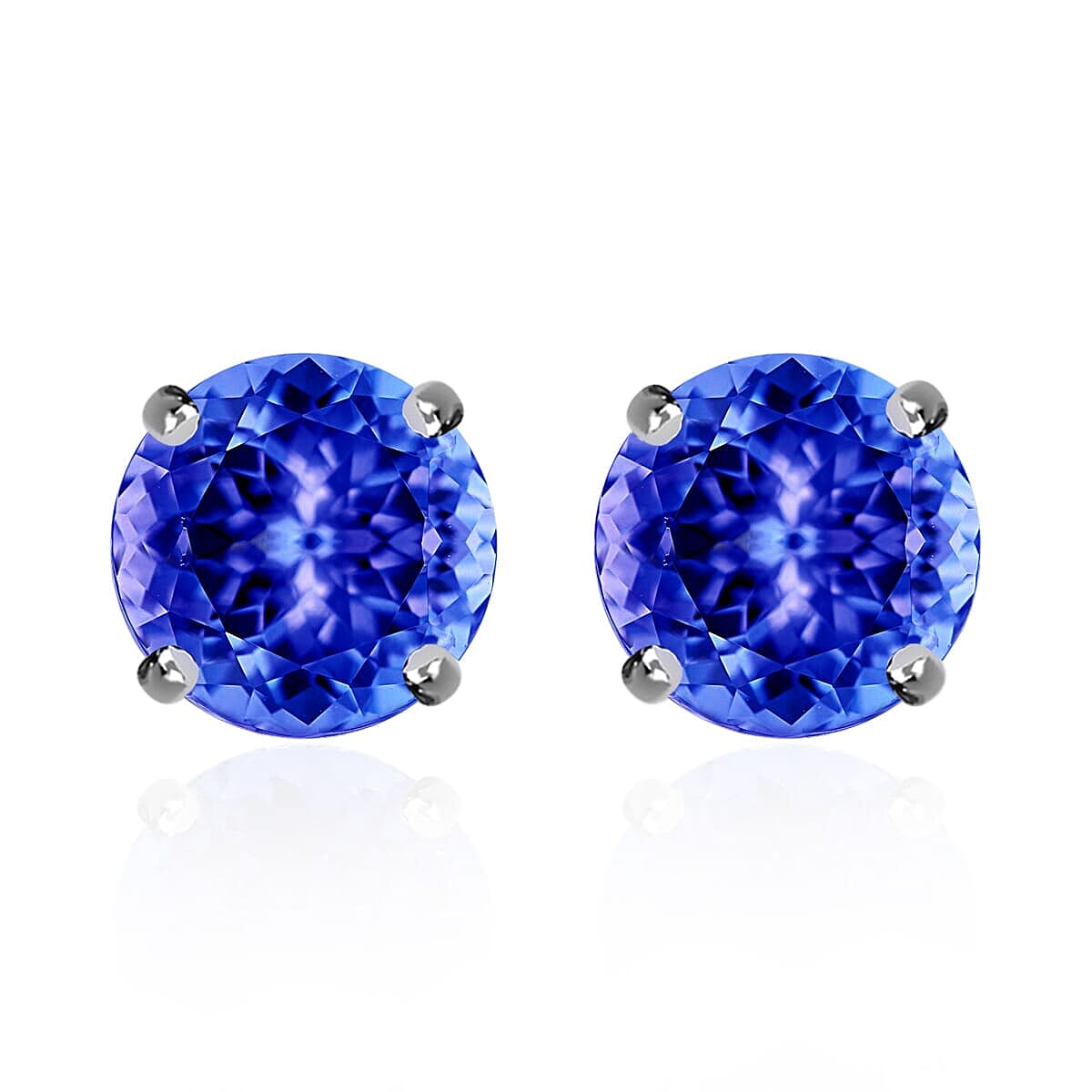 AAAA Tanzanite 2.90 ctw Solitaire Stud Earrings in 950 Platinum
