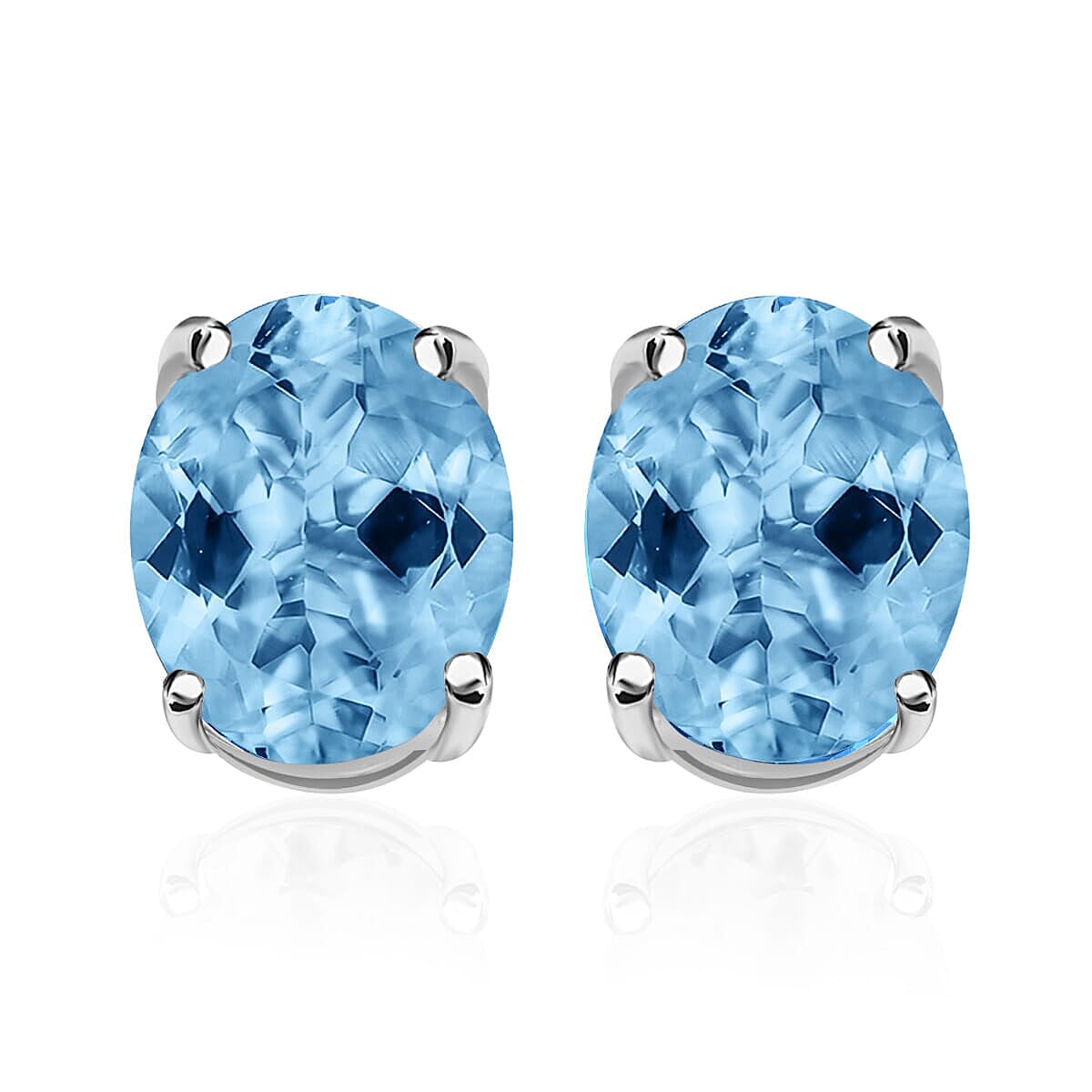 Premium Marropino Morganite Solitaire Stud Earrings in Platinum Over Sterling Silver 2.60 ctw