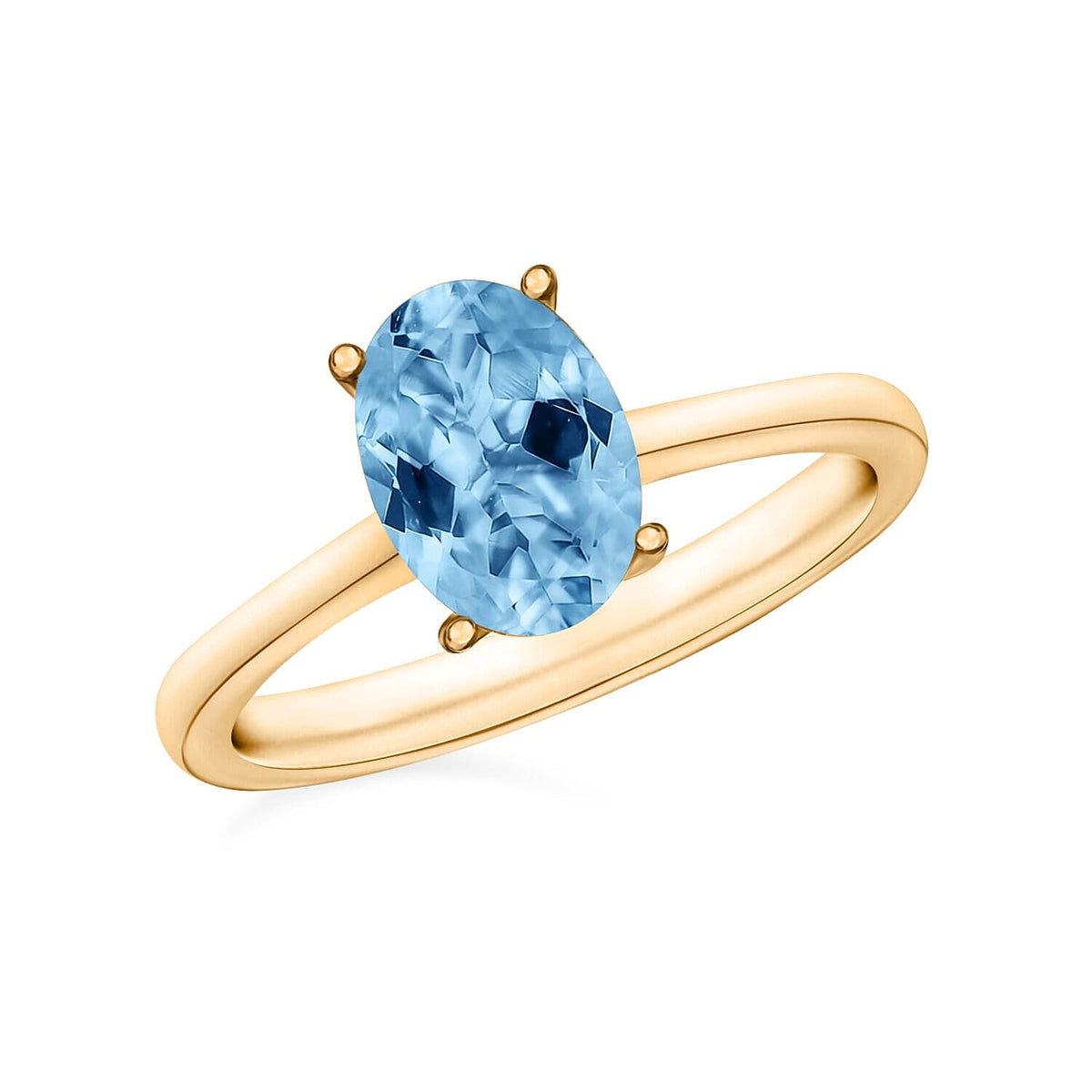 Luxoro 14K White Gold Premium Mangoro Aquamarine Solitaire Ring (Size 10.0) 4 Grams 2.40 ctw