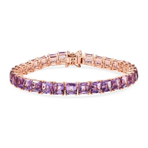 D''Joy Rose De France Amethyst Bracelet in 18K Vermeil RG Over Sterling Silver (8.0 In) 30.45 ctw