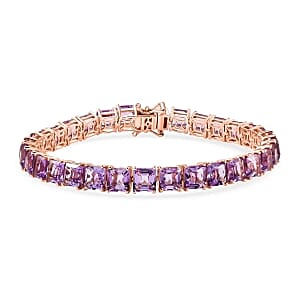 D''Joy Rose De France Amethyst Bracelet in 18K Vermeil RG Over Sterling Silver (8.0 In) 30.45 ctw