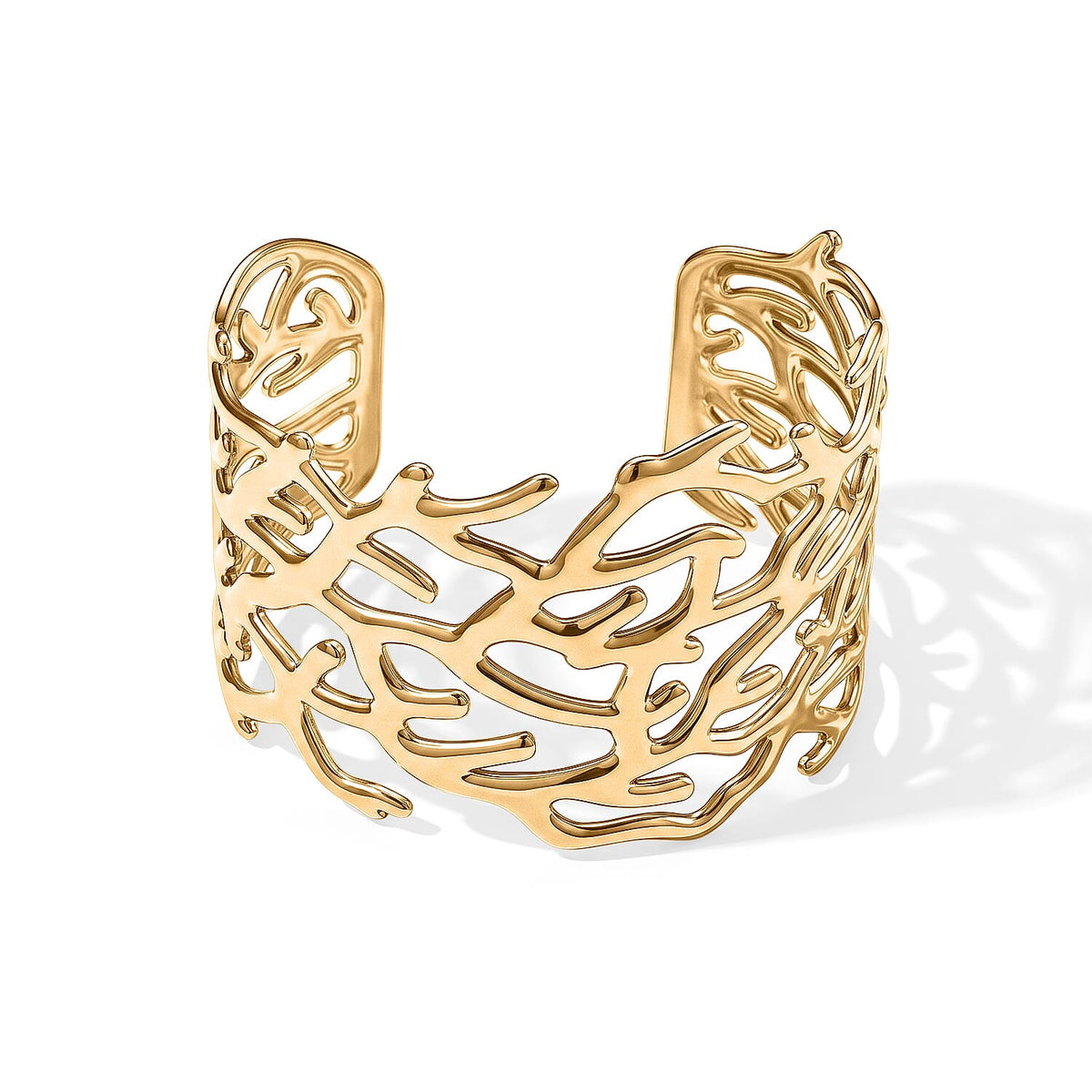 Butterfly Bangle Bracelet in ION Plated YG Stainless Steel (6-7In)