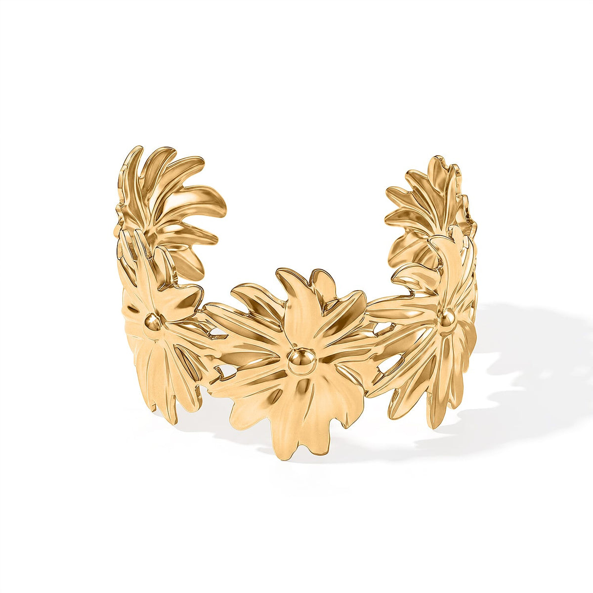 Butterfly Bangle Bracelet in ION Plated YG Stainless Steel (6-7In)
